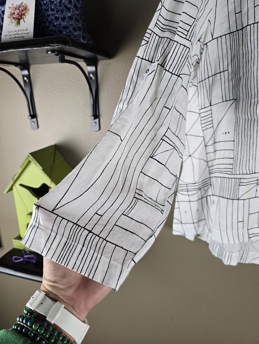 Habitat Geometrical Print Abstract Lagenlook Top Medium - Picture 4 of 10